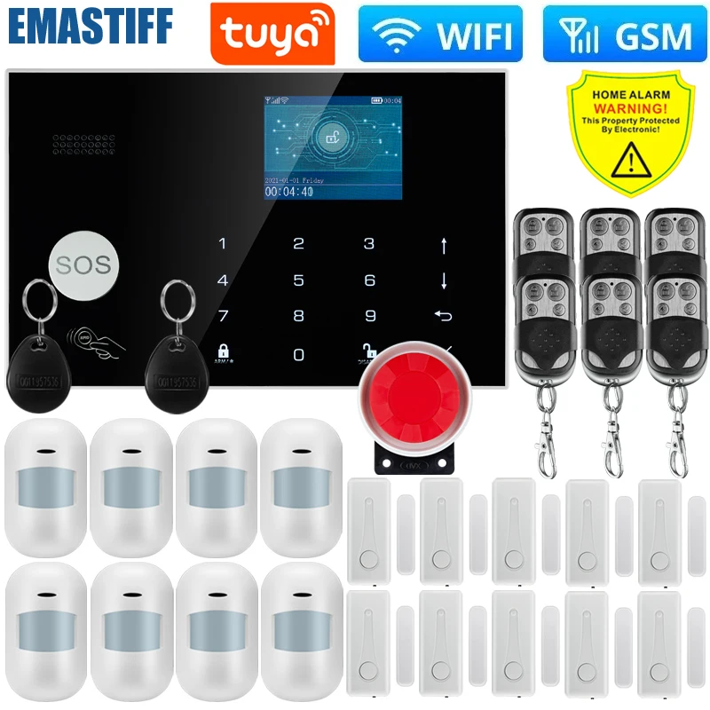 W7b drahtloses kabel gebundenes Alarmsystem für die Sicherheit von Smart-Home-Einbrechern 433MHz WLAN-GSM-Alarm Wireless Tuya Smart House App-Steuerung Image