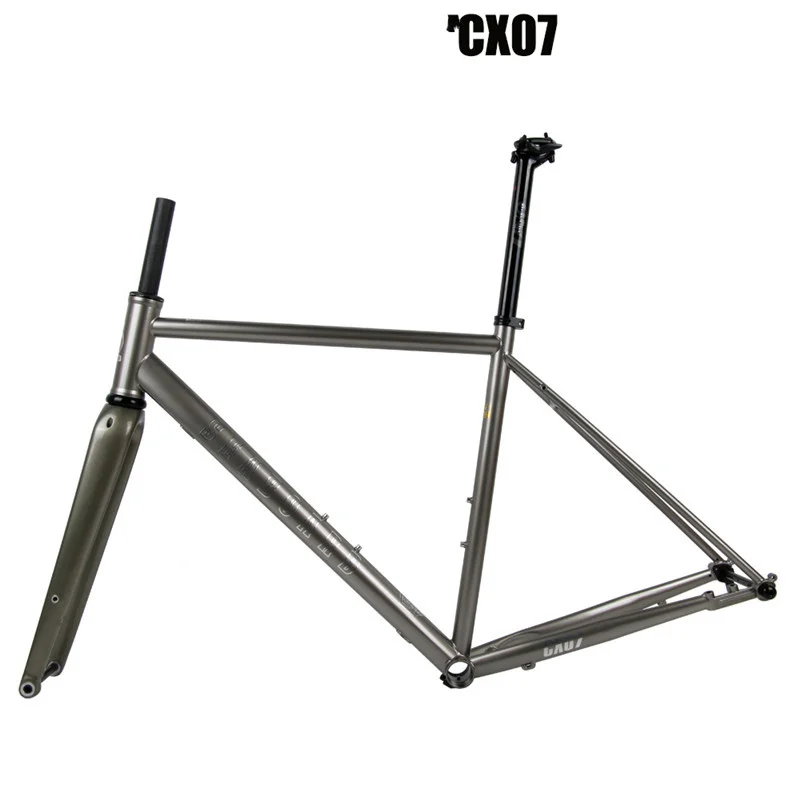 Kies Kreuz-land Rennrad Rahmen Kies Chrom Molybdän Stahl Bikes Fahrrad Frameset Scheiben Bremse Barrel Welle Reise Rahmen Image