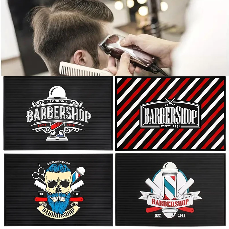 Barbertop Salon rutschfeste Friseur-Werkzeugmatte Pro Haarschneidemaschine Schere Kamm Anti-Rutsch-Silikon-Pad Haarschnitt-Werkzeuge Zubehör Image