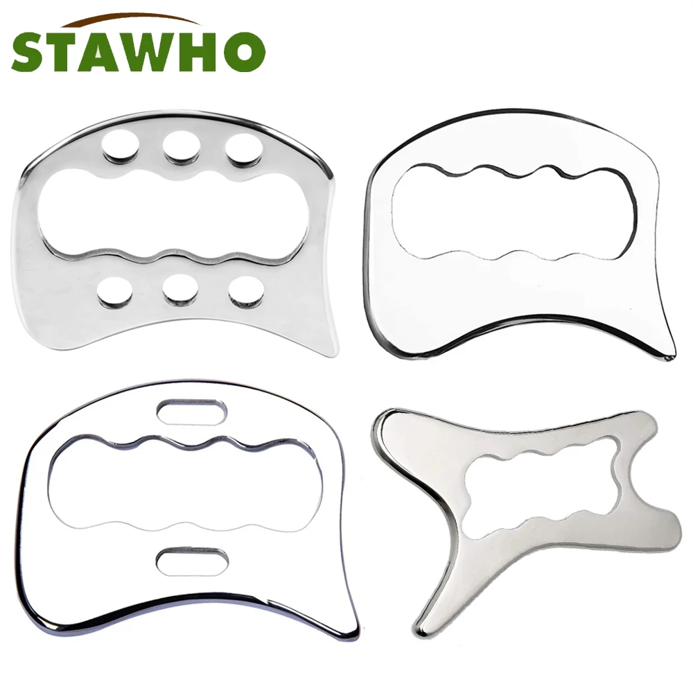 Edelstahl Gua Sha Massage Schaben Werkzeug Muskel Schaber Weiche Gewebe Werkzeuge, Physiotherapie Narbe Gewebe für Rücken, Beine, Arm