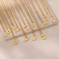 Collier en acier inoxydable avec pendentif lettre arabe pour femme nom initial tour de cou bijoux