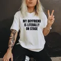 T-shirt en coton grunge gothique des années 90 pour femmes My Boyfriend Is Niche Ally on Stage