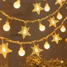 LED Snowflake Light Garland Stars Fairy Light albero di natale a batteria Elk Decorativa Garland