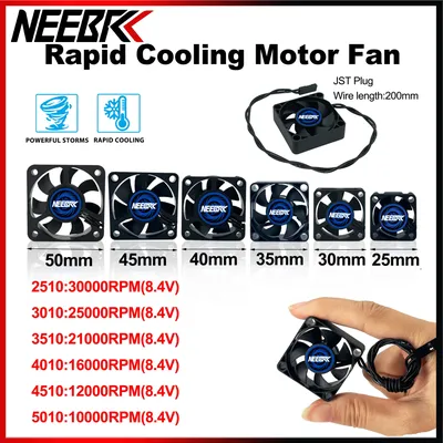 NEEBRC RC Motor Fan Cooling Heatsink 2510 3010 3510 4010 4510 5010 30000RPM 5V-12V High Wind Rapid Cool for RC Motor 28/36/42