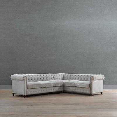 Logan Chesterfield 2-pc. Left Arm Facing Sofa Sectional - Latte Crypton Jennie Performance Fabric - Frontgate