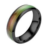 women statement rings opal half eternity band rings for women gold fidget spinner temperature sensitive glaze seven color color changing ring light