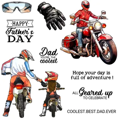 Mangocraft Racing Motorcycle Cutting Dies Clear Stamp Father's Day DIY Scrapbooking Metal Dies