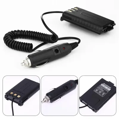 For Baofeng UV-5R Series Two-way Radio 12V Car Charger Battery Eliminator for Dual Band Radio UV5R