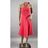 J. Crew Dresses | J. Crew Dress 6 Pink Halter Sundress Seersucker Sleeveless Zip Knee Length Lined | Color: Pink | Size: 6