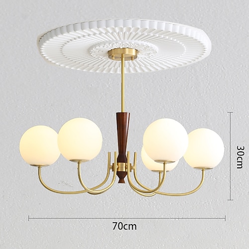 LED-Pendelleuchte 5/6/8/10 Kopf Metall Glas modernes nordisches Kreiskugel-Design 70/75/85/100 cm Laternendesign Kronleuchter Metall lackierte Oberflächen 110-240 V Image