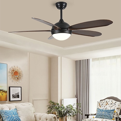 Deckenventilator mit Licht-App Fernbedienung 105/130cm dimmbar 6 Windgeschwindigkeiten moderner Deckenventilator für Schlafzimmer, Wohnzimmer, kleine Räume 110-240V Image