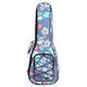 MUINS Ukulele Bag,21 23 26 30 inch Ukelele Case Thicker Pad For Soprano Concert Tenor Uke with Double Adjustable Straps and Handle (Light Blue Flower, 23 Inch)