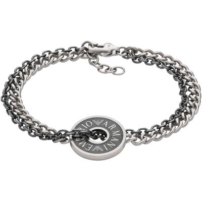 Armband EMPORIO ARMANI "Schmuck Geschenk Edelstahl Armkette Gliederarmband, EGS3094040", grau (edelstahlfarben, anthrazi