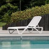 Pool Lounge Chair Aluminum Adjustable Outdoor Chaise Lounge All Weather Plastic Poolside Lounge Chair for Deck Lawn Backyard