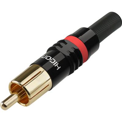 HI-CM03-RED Cinch-Steckverbinder Stecker, gerade Polzahl: 2 Schwarz, Rot 1 St. - Hicon Image