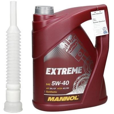 5L Mannol Motoröl 5W-40 Extreme Syntetisch, Öl Motorenöl hc sae 5W40 api sn/cf acea A3/B4