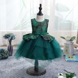 ATOGUTA Toddler Girl Dress Floral Lace Ball Gown Princess Dresses Green Sizes 0-6