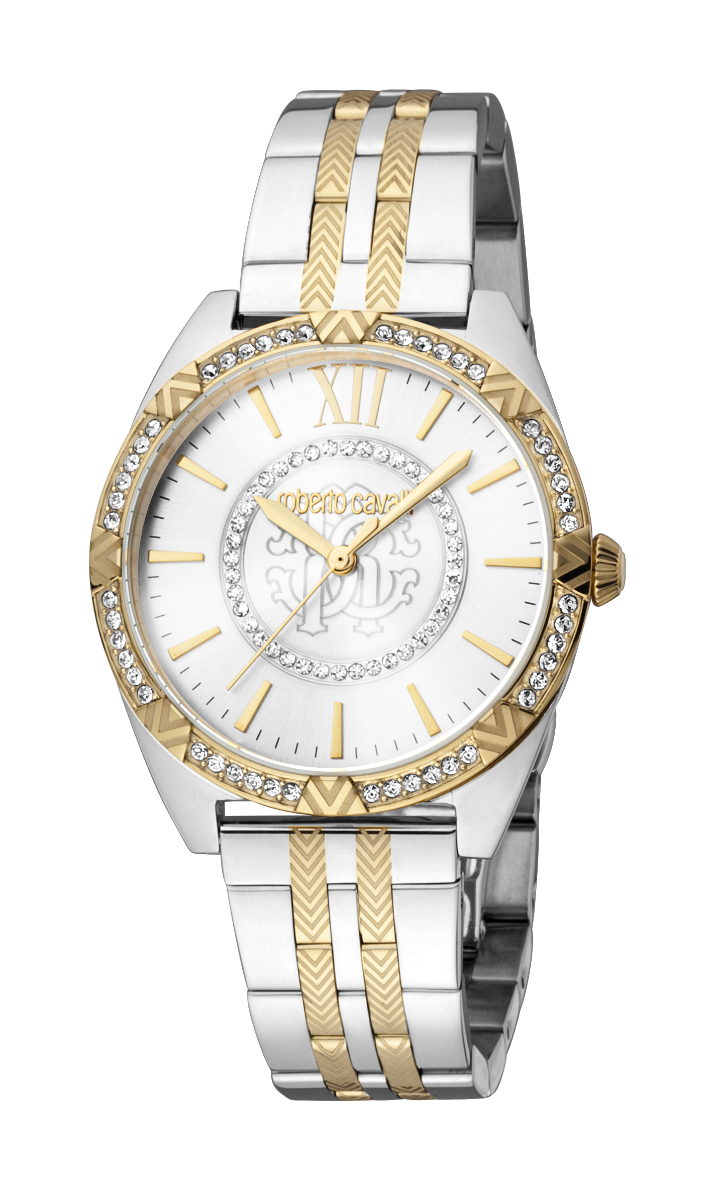 Roberto Cavalli RC5L021M0095 Womens Quartz Silver Stainless Steel 5 ATM 34 mm Watch - Silver & Gold - One Size