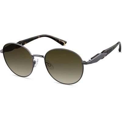 Zenni Round Rx Sunglasses Gray Mixed Full Rim Frame