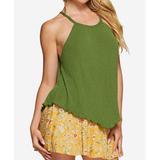 Free People Tops | Free People Halter Workout Tank Top Green Petite Size S | Color: Green | Size: S