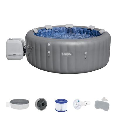 Bestway SaluSpa Santorini HydroJet Inflatable w/ 180 Soothing Jets, Gray - 182.57