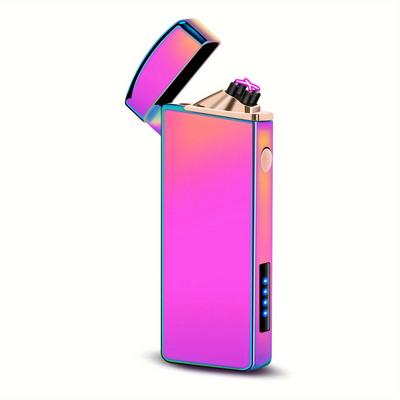 Electric Lighter Plasma Dual Arc Lighter, Windproof Usb Rechargeable Lighter, Flameless Cool Lighters With Led Battery Indication For Candles, Incense Stick, Outdoor Camping (magic)
