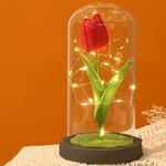 Cadeaux de fleurs de tulipes pour femmes, cadeaux de fleurs de fête des mères pour maman, épouse, fille, fils, mari, cadeaux d'anniversaire pour femme, meilleure amie, sa petite amie, tulipes en verre, cadeaux de grand-mère, cadeaux de maman pour la...
