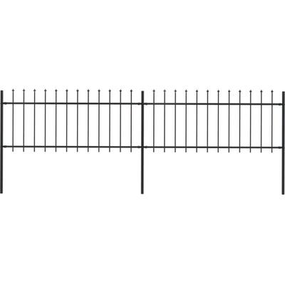 Vidaxl - Gartenzaun mit Speerspitzen Stahl 3,4 x 0,8 m Schwarz Schwarz