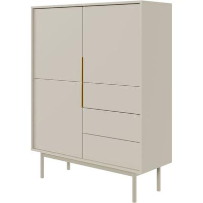 Viviaro - Highboard 3-türig mit 3 Schubladen, Graubeige Taupe, 104 cm - Selsey Image