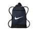 Nike Brasilia Training Gymsack Drawstring Backpack with Zipper Pocket and Reinforced Bottom Midnight Navy/Black/White