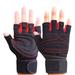 BOROCO Fitness Gloves - Prevent Slip Breathable Fingerless Men Women Workout Gloves with Wrist Wrap for Weightlifting Gym Red