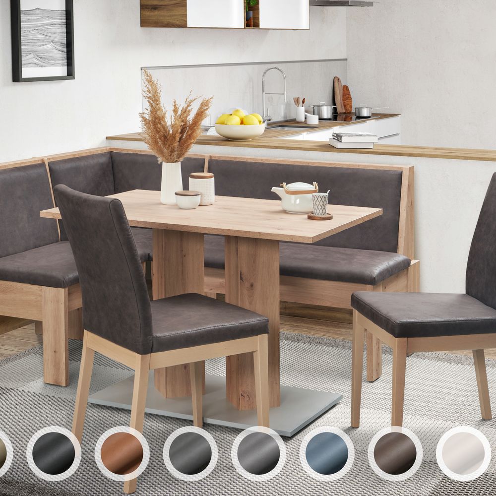 Schösswender »Inka« Eckbankgruppe II 157x197 cm / Gavin 29 schwarz / geschlossen / Spitzecke / Artisan Oak Dekor Image