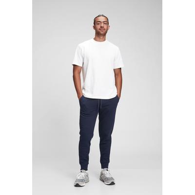 Gap Mens Navy Blue Logo Fleece-Lined Slim Fit Joggers - Navy Blue
