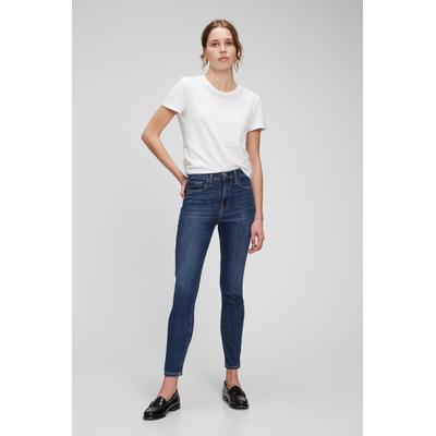 Gap Womens Mid Indigo Blue High Waisted Stretch True Skinny Jeans - Mid Indigo Blue