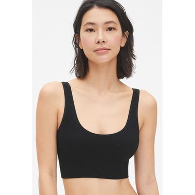 Gap Womens Black Seamless Ribbed Bralette - Black