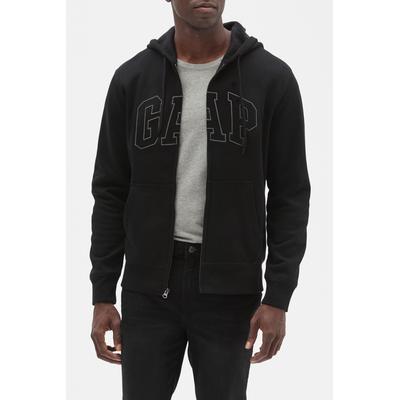 Gap Mens Black Logo Zip Up Hoodie - Black