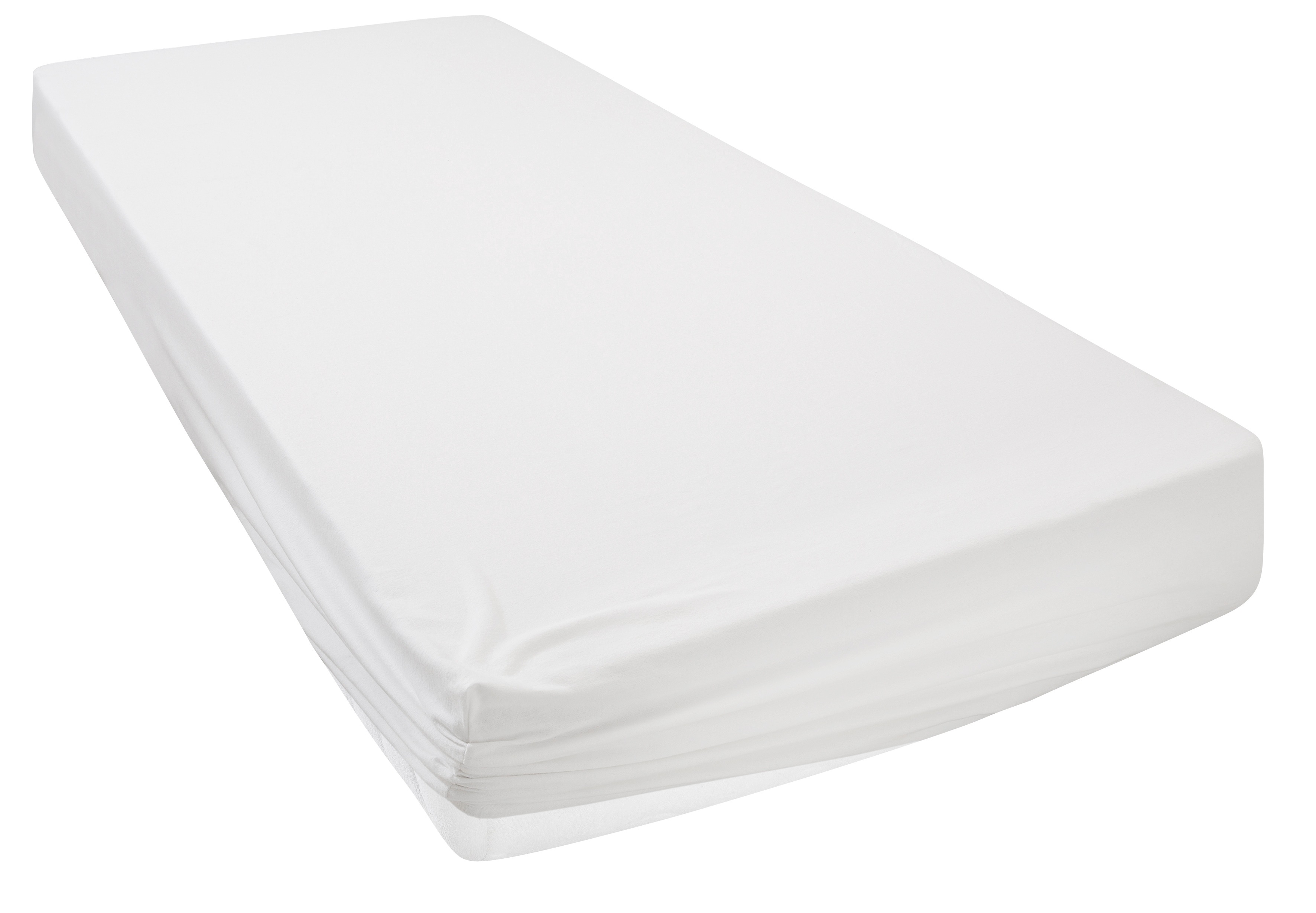 Spannbettlaken OTTO HOME "Cremona, in den Premium Qualitäten (Jersey: 145g/m², Biber: 155g/m²)", weiß, B:140cm L:200cm, Jersey-Elasthan, Obermaterial: 96% Baumwolle, 4% Elasthan, Bettlaken, Spannbettlaken, aus Baumwolle, Größe ab 90x200 cm