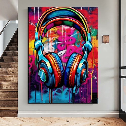 Hang-Ölgemälde Handgemalte Vertikal Pop-Art Straßenkunst Vintage Modern Fügen Innenrahmen Image