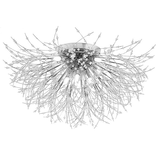 50/60/70cm LED Deckenleuchte 5 6 8 Köpfe einzigartiger Globus Löwenzahn Design Kronleuchter nordischen künstlerischen Stil Feuerwerk Kristalllampe Wohnzimmer Esszimmer Schlafzimmer Barlampe Image