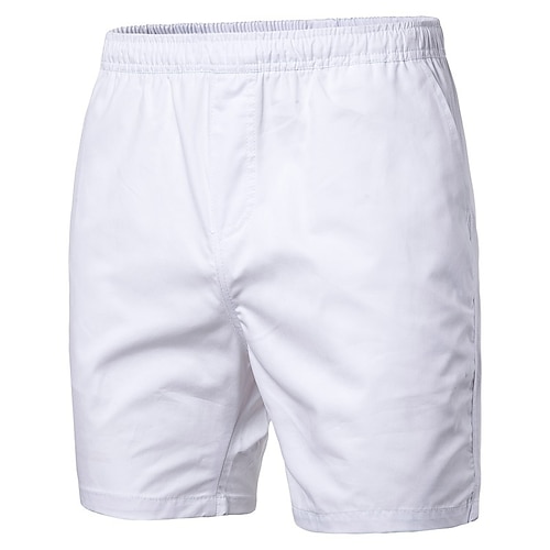 Herren Sommer-Shorts Lässige Shorts Tasche Elastische Taille Glatt Komfort Kurz Party Arbeit Täglich Modisch Klassicher Stil Armeegrün Gras-Grün Mikro-elastisch Image