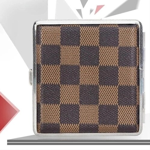 Zigarettenetui aus Leder mit Gummiband, Metallrahmen, für 20 Zigaretten, schützende Halterung für selbstgedrehte Zigaretten Image