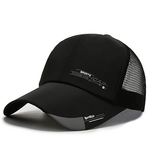 Herren Baseballkappe Sonnenhut Trucker-Kappe Mesh-Kappe Schwarz Weiß Polyester Netzrücken Mode Lässig Straße Täglich Buchstabe Verstellbar Sonnenschutz Atmungsaktiv Image
