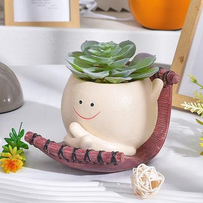 Swing Face Planter Pot Hanging Resin Flower Head Planters for Indoor and Outdoor Plants, Succulent Pots for String of Pearls Plant - Ideal Gifts