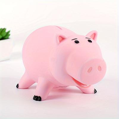 Pvc Unbreakable Piggy Bank, Pink Pig Coin Money Ba...