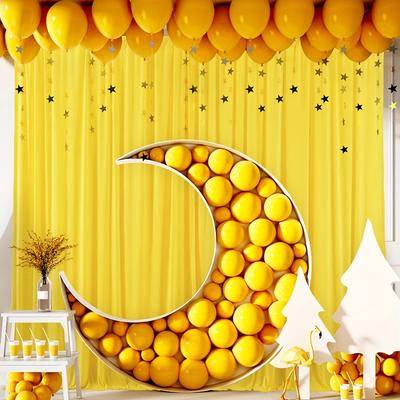 TEMU Yellow Backdrop Curtains For Parties Wrinkle Free Lemon Yellow Photo Curtains Background Drapes Fabric Decorations For Birthday Party Wedding Polyester 120g