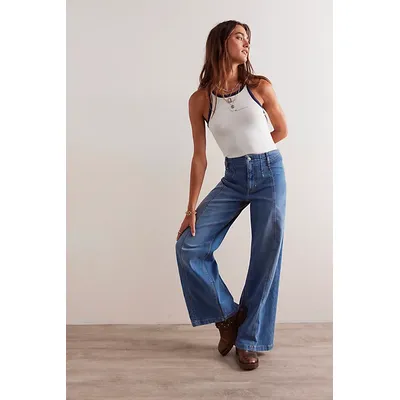 We The Free Libre Wide-Leg Jeans at Free People in Goodie Goodie, Size: 31