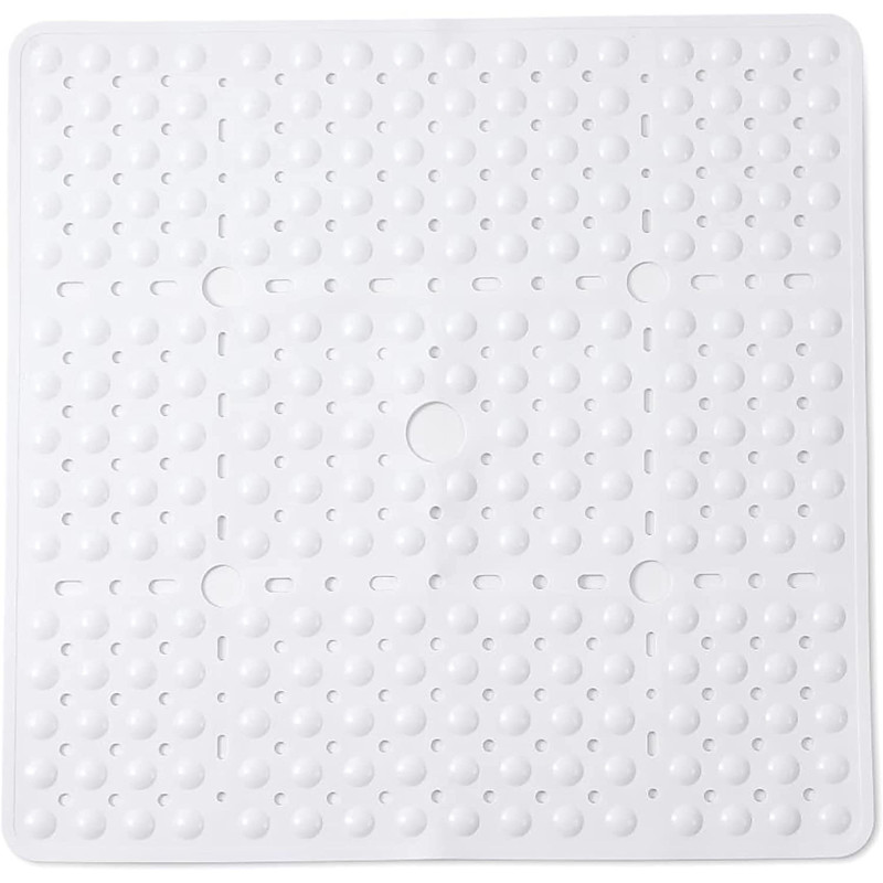 Shower Mats Rubber Shower Mat with Drain Hole - Non-Slip Bathtub Mat for Bathroom, Anti-Mildew, Quick-Drying, Comfortable and Safe for Kids and Elderly