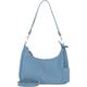 Ashwood Women's Genuine Leather Shoulder x Crossbody Bag with Detachable Strap - Zip Top Handbag - Denim Blue - 64397