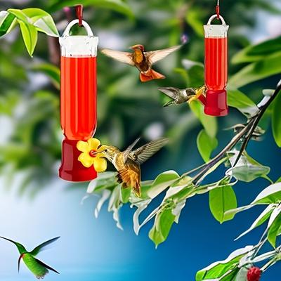 Leak-proof Abs Hummingbird Feeder With Flower Port - Easy To Clean Outdoor Bird Feeder, Attracts More Birds, Durable Plastic, Includes Red Hanging Rope