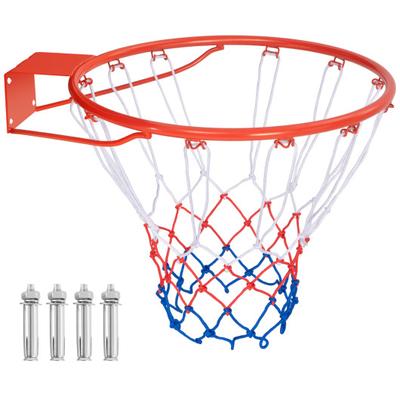 Costway 18 Inch Basketball Rim Goal Replacement with All Weather Net and Mounting Hardware-Orange